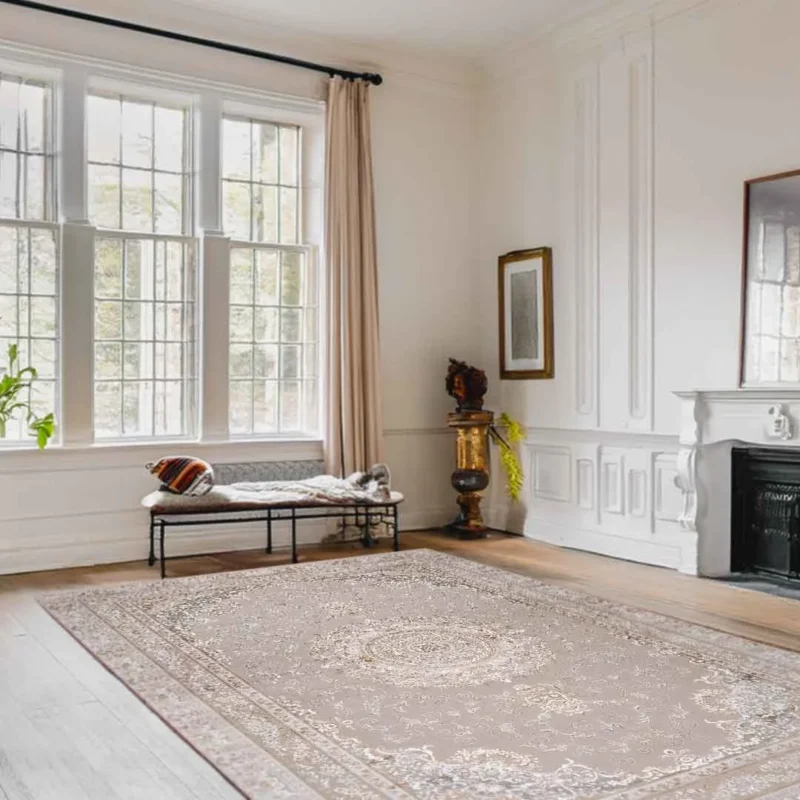 Sapphire Heritage Roundel Taupe Floral Rug - Image 5