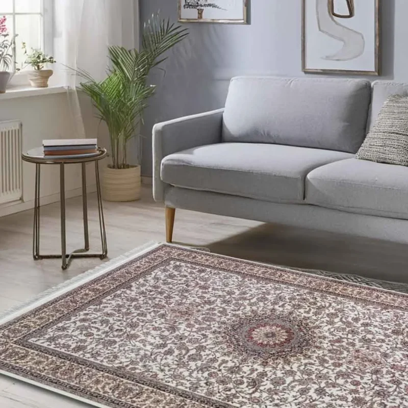 Minyatur Persian Rosette Cream Rug - Image 4