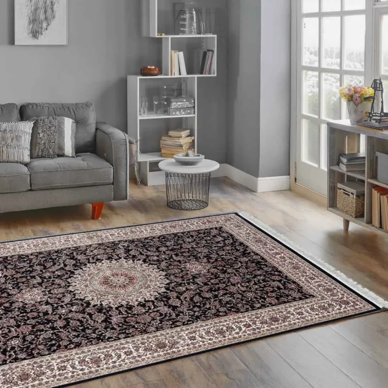 Minyatur Noir Floral Medallion Rug - Image 5