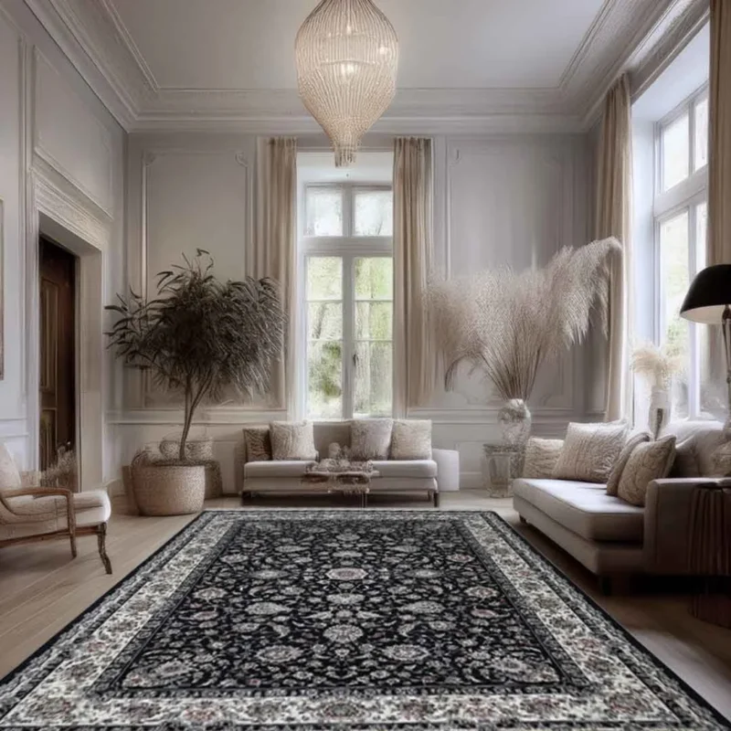 Minyatur Classic Persian Navy Traditional Rug - Image 5