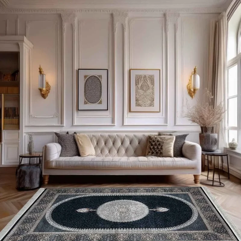 Minyatur Oval Medallion Persian Rug - Image 4
