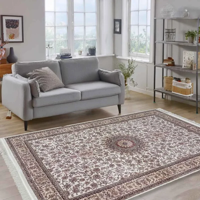 Minyatur Persian Rosette Cream Rug - Image 3
