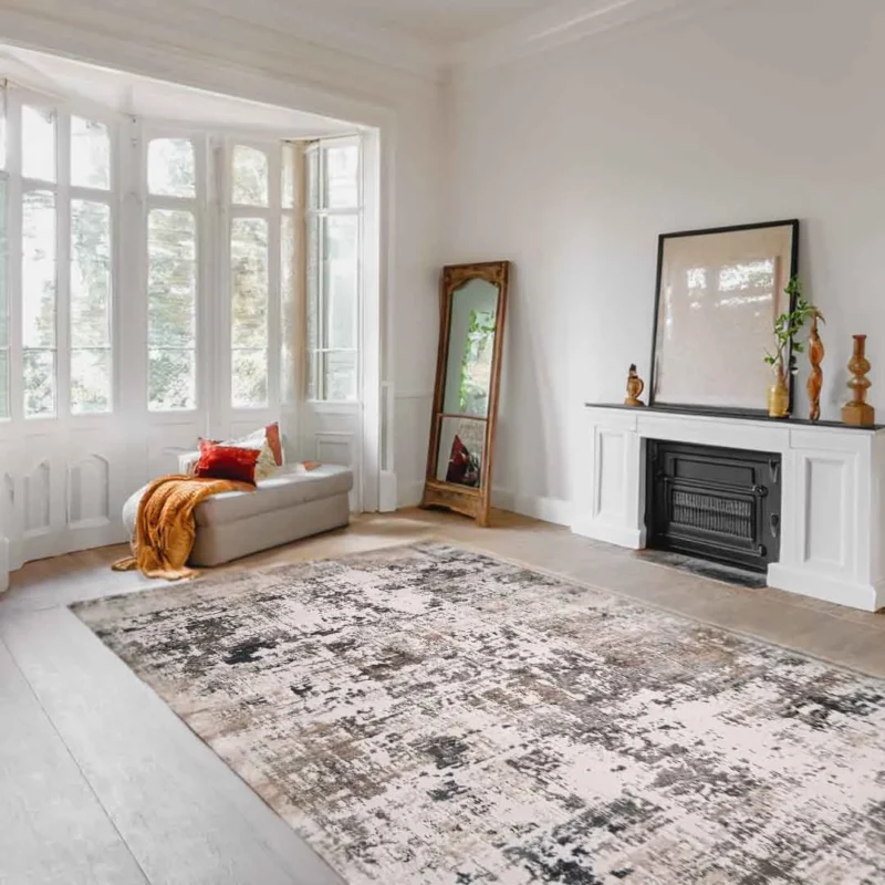 Lorenz Brushstroke Texture Cream Rug - Image 4