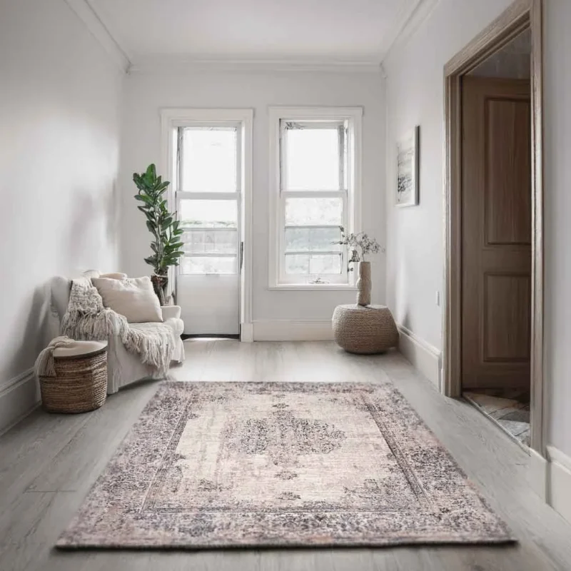 Lorenz Vintage Persian Medallion Cream Beige Rug - Image 3