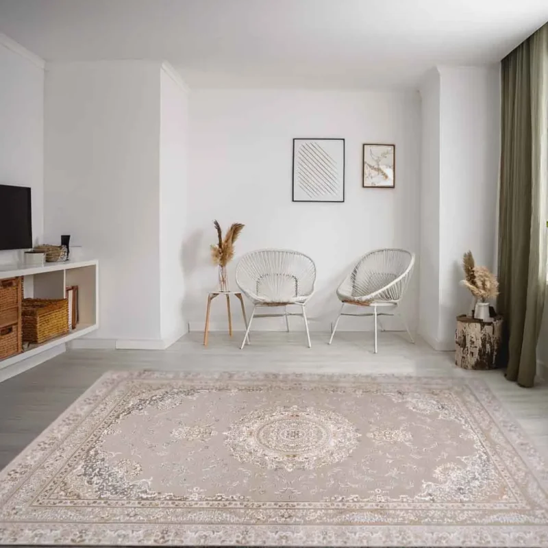 Sapphire Heritage Roundel Taupe Floral Rug - Image 4