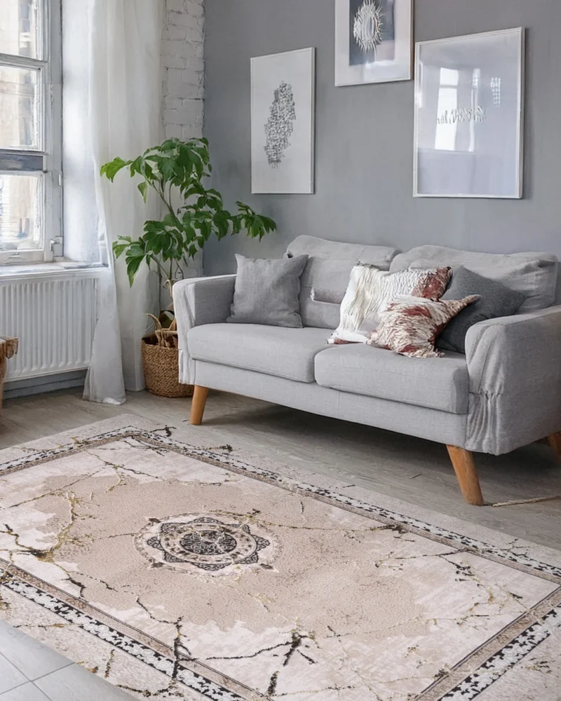 Ruby Marble Vein Medallion Rug - Image 3