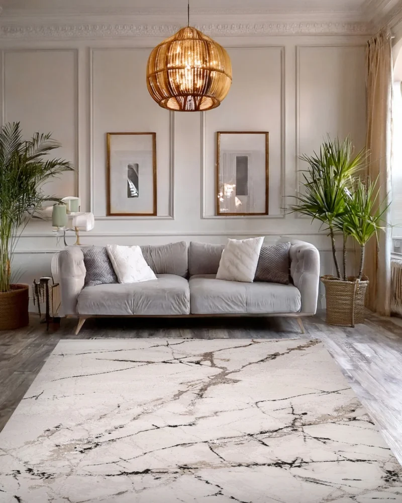 Ruby White Marble Vein Rug - Image 3