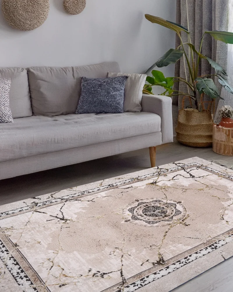 Ruby Marble Vein Medallion Rug - Image 4
