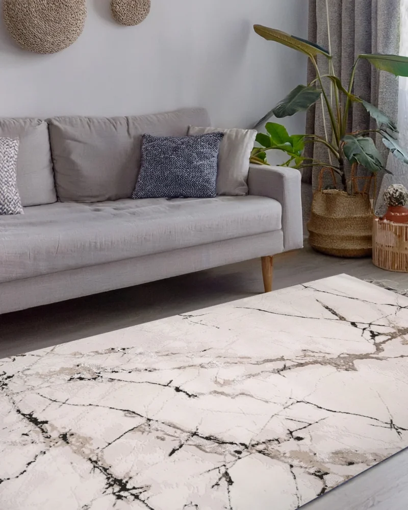 Ruby White Marble Vein Rug - Image 2