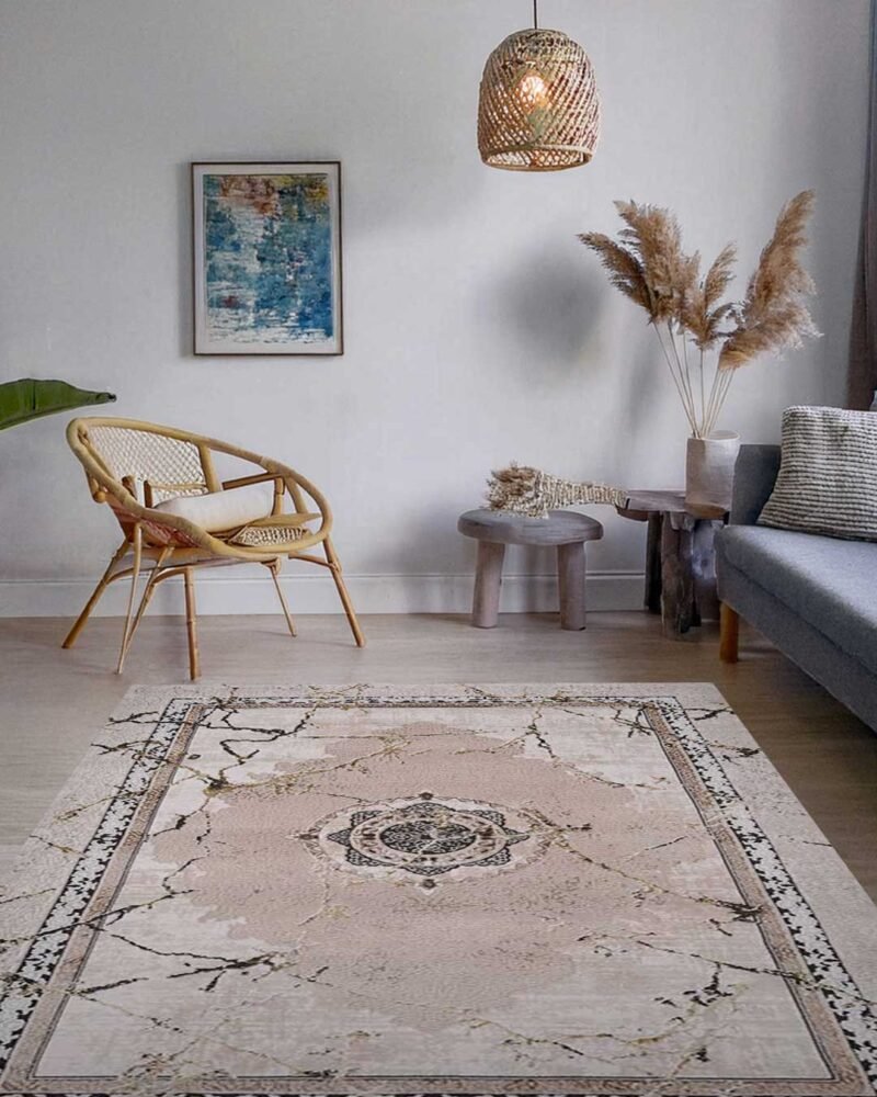 Ruby Marble Vein Medallion Rug - Image 5