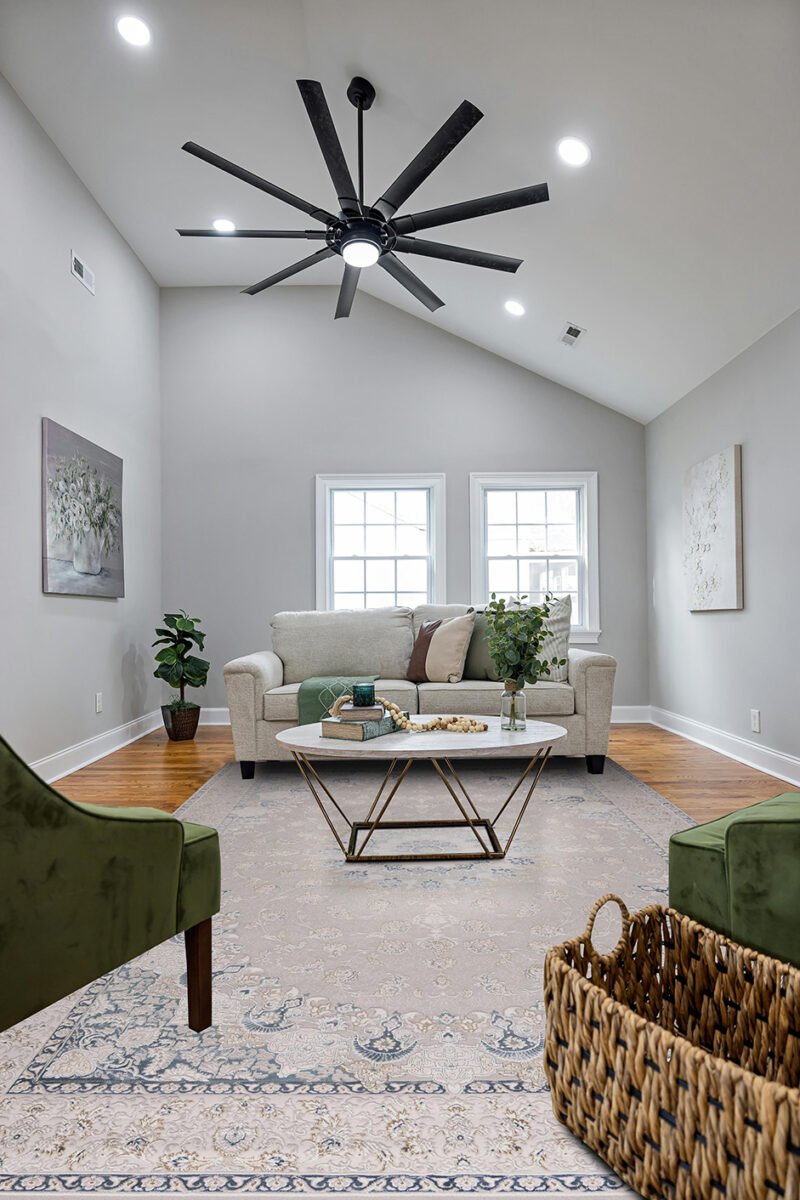 Sapphire Azure Halo Blue Grey Medallion Rug - Image 3