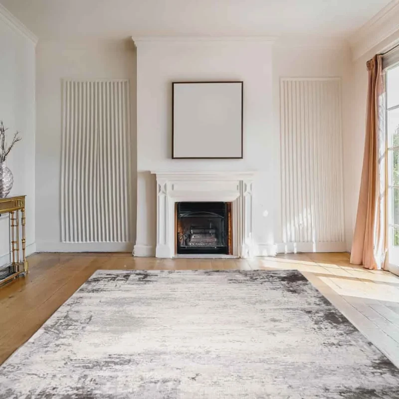 Lorenz Faded Linear Texture Grey Cream Rug - Image 2
