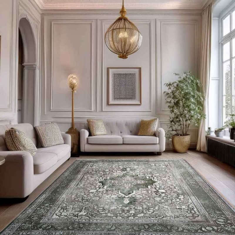 Emerald Hirad Green Rug | E-125 - Image 4
