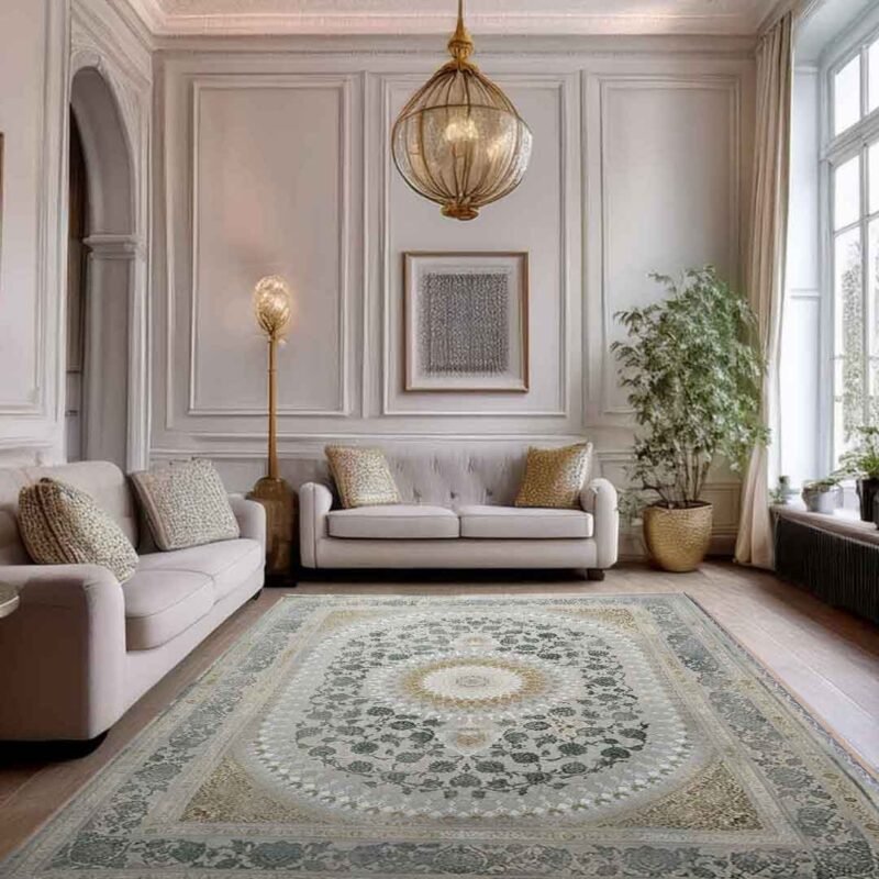 Emerald Sorena Beige Green Rug | E-126 - Image 2
