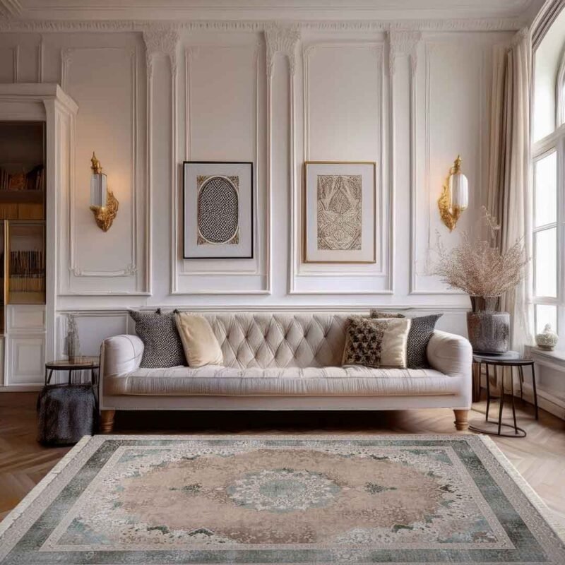 Emerald Terme Beige Green Rug | E-124 - Image 4