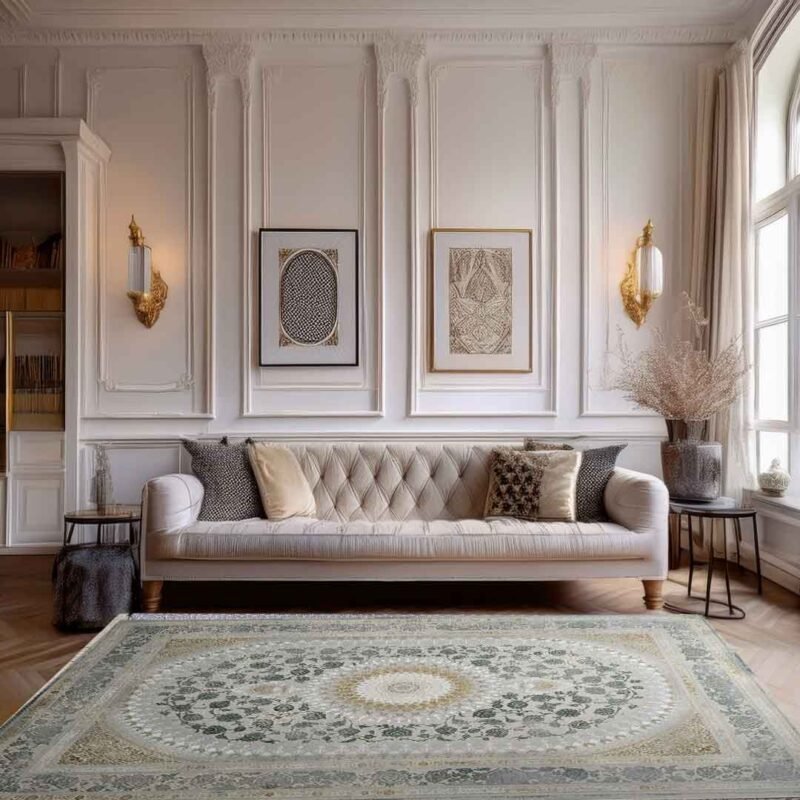 Emerald Sorena Beige Green Rug | E-126 - Image 4