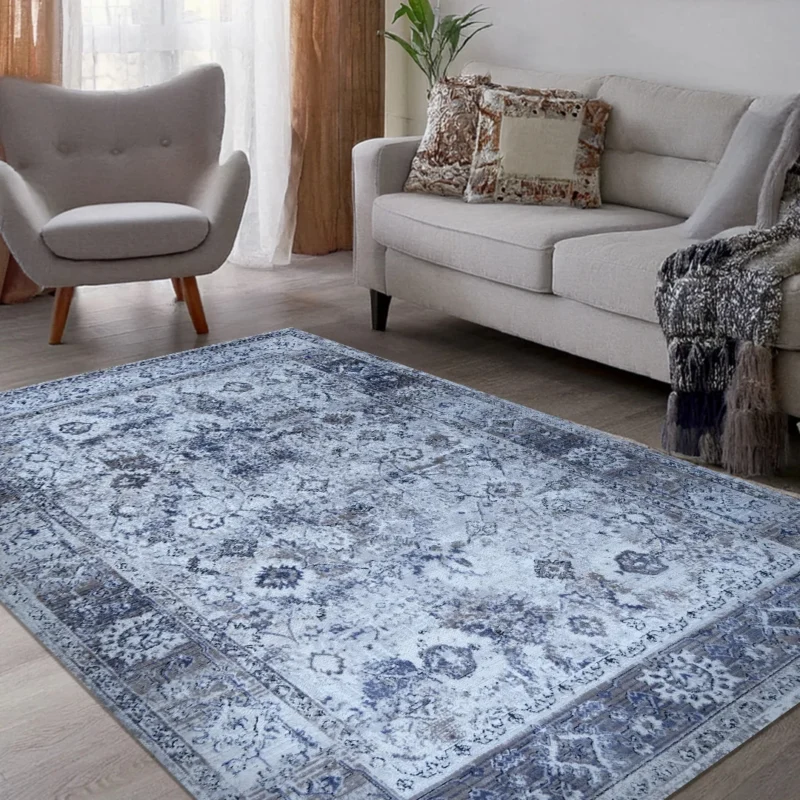 Lorenz Grey Distressed Vintage Rug | B052B - Image 5