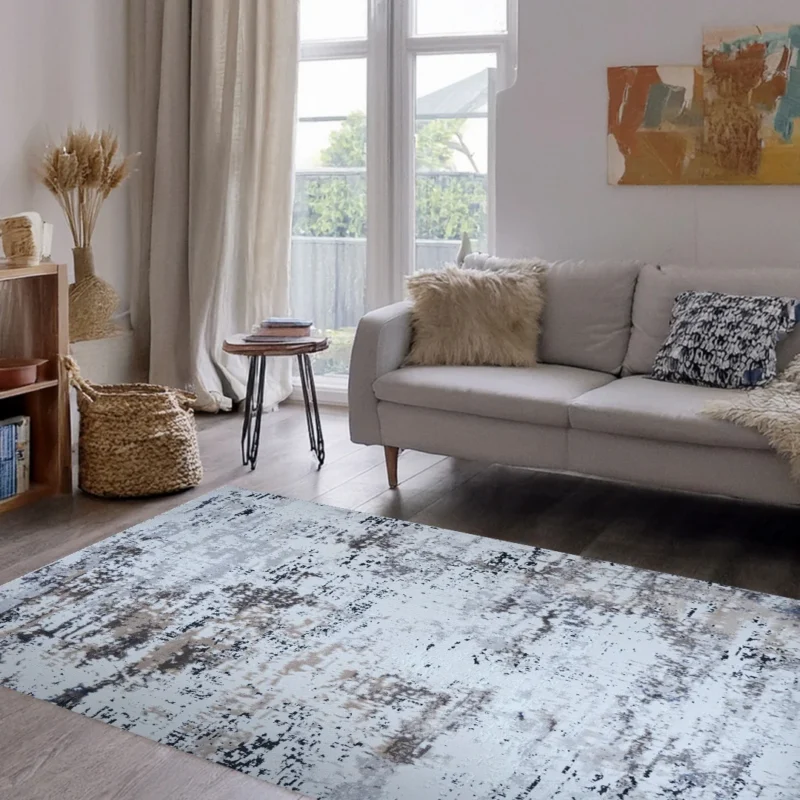 Lorenz Cream Grey Abstract Modern Rug | A759A - Image 2