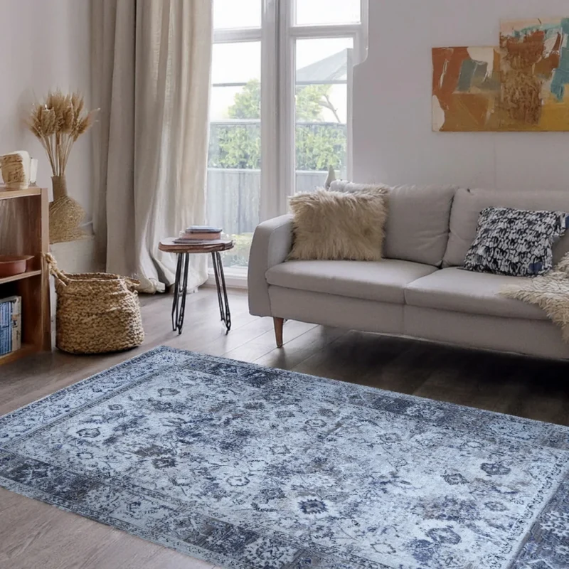 Lorenz Grey Distressed Vintage Rug | B052B - Image 2