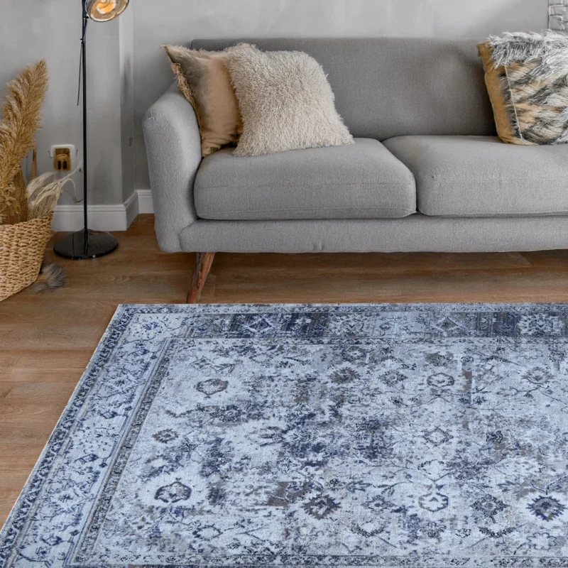 Lorenz Grey Distressed Vintage Rug | B052B - Image 3