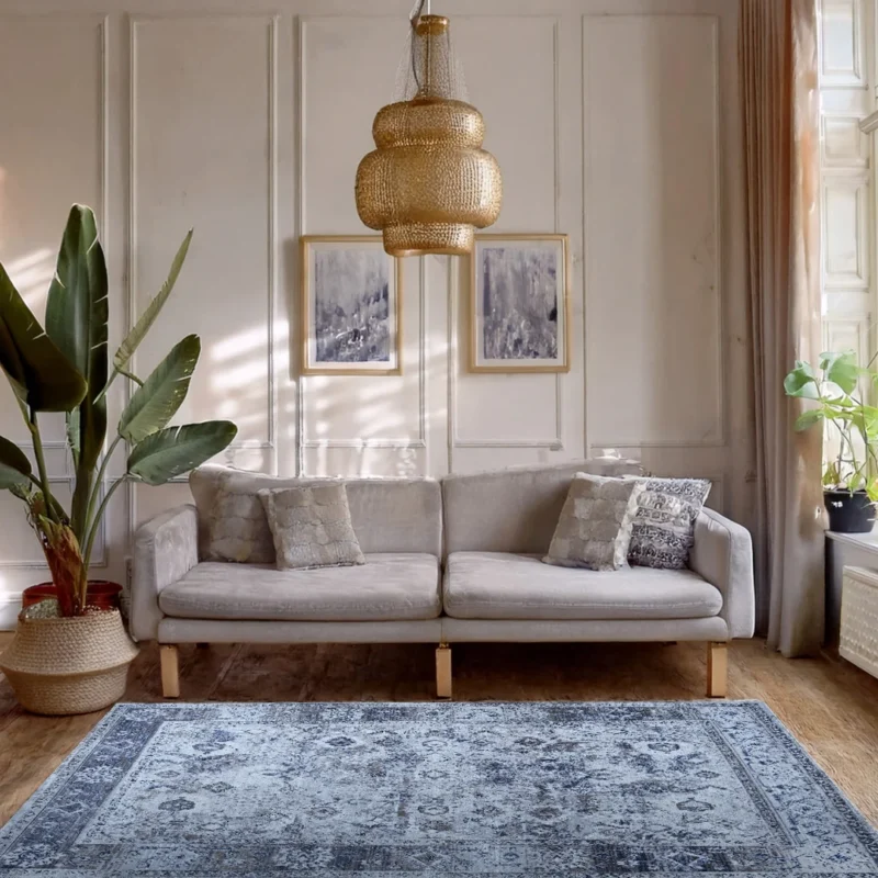 Lorenz Grey Distressed Vintage Rug | B052B - Image 4
