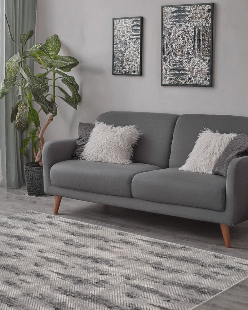 SOFT-4228-GREY - Washable Modern Textured Rug - Image 6