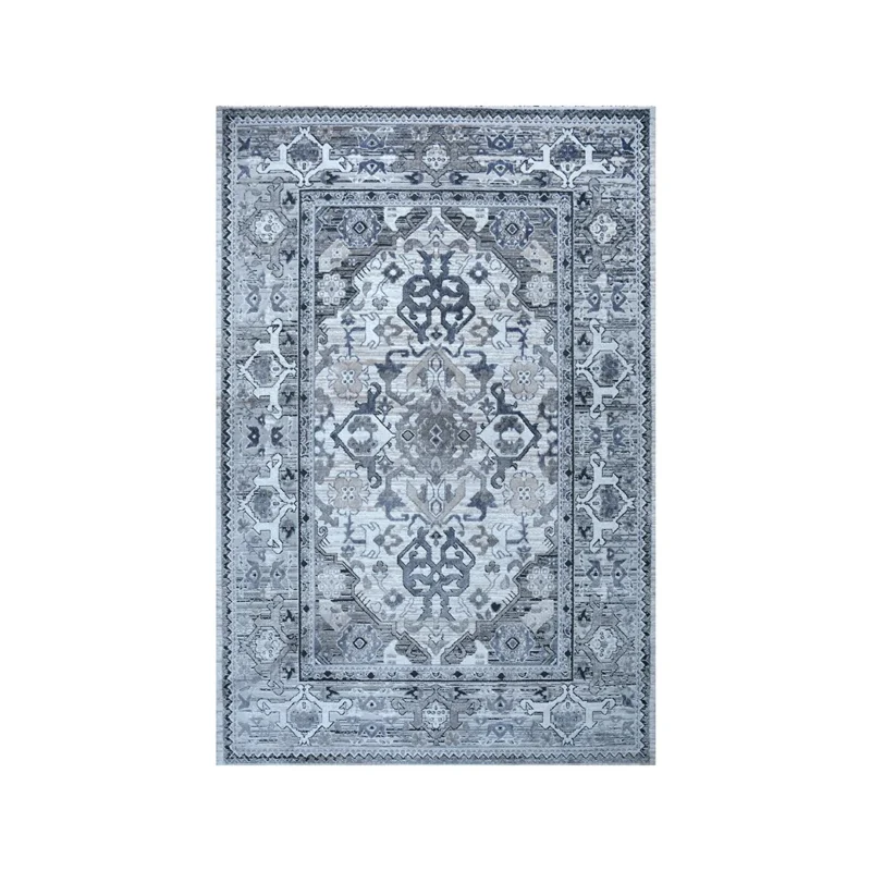 Lorenz Grey White Vintage Medallion Rug | A752A