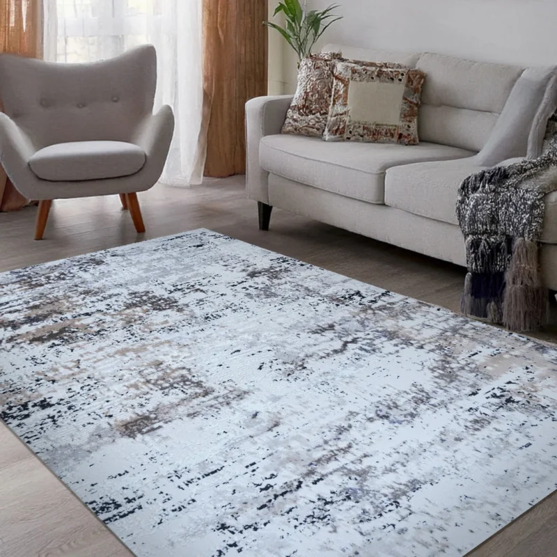 Lorenz Cream Grey Abstract Modern Rug | A759A - Image 3
