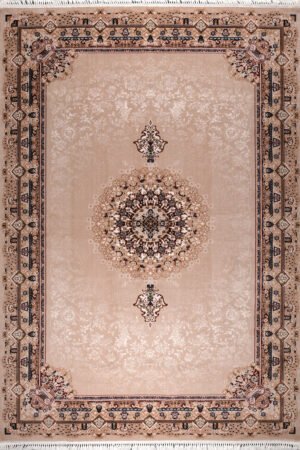 SAPPHIRE Beige Floral Medallion Rug 8418D E3388 BEIGE/BEIGE